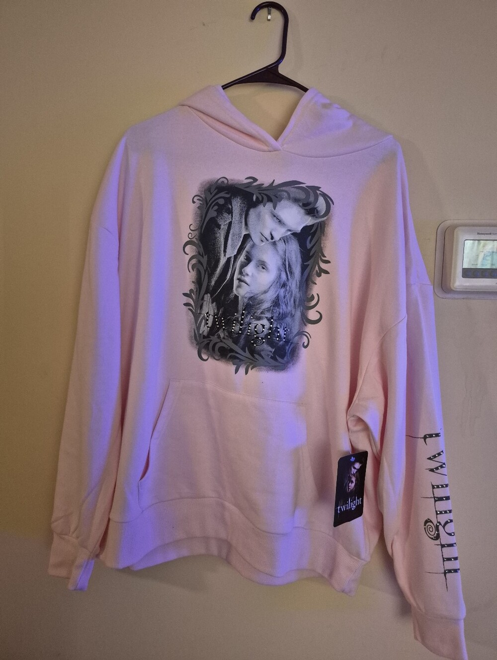 Twilight Pink Bling Hoodie Sweatshirt Medium "Viral Tik Tok" Y2K